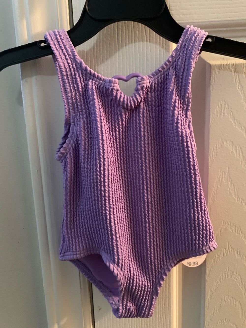Wonder Nation Baby Girls Lavender Textured One-Piece Swimsuit Size 12 M NWT